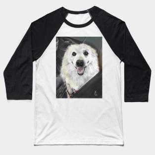 Happy Eskie Riding in a Car Baseball T-Shirt